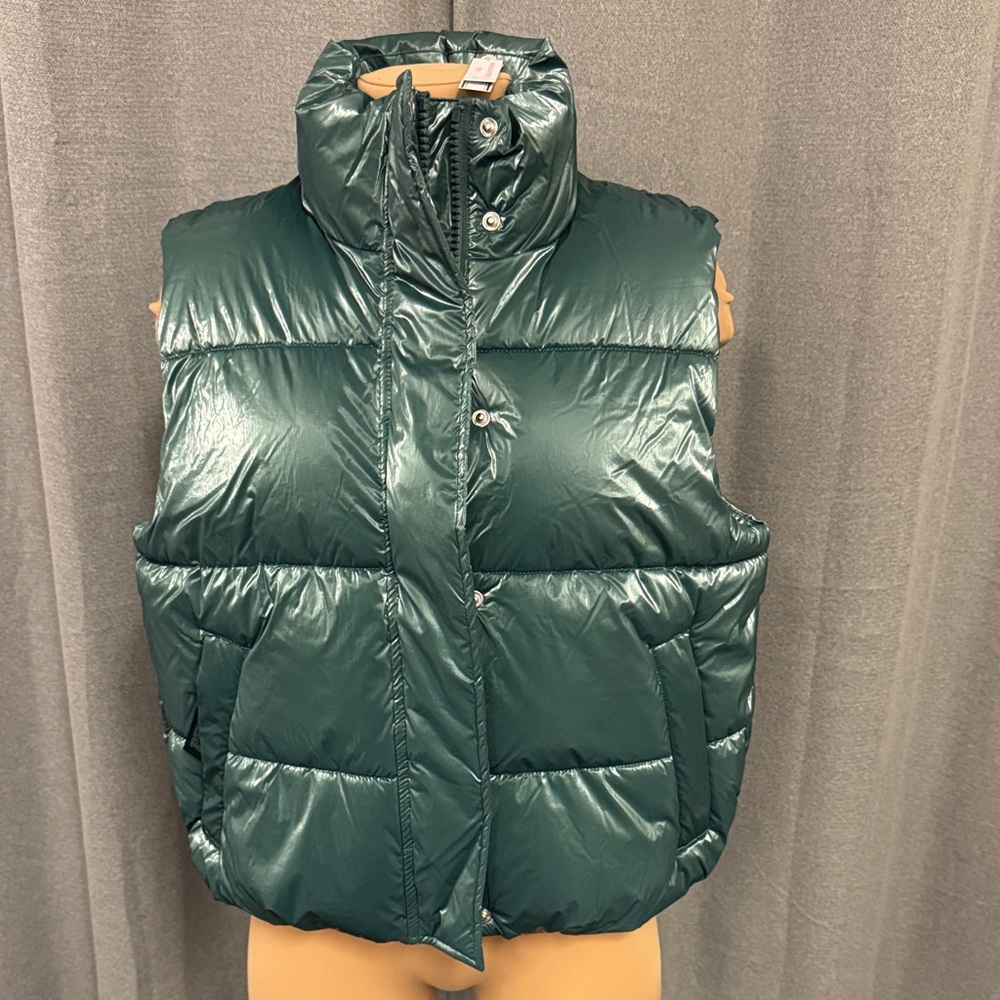 PINK Victoria's Secret Teal Green Puffer Vest